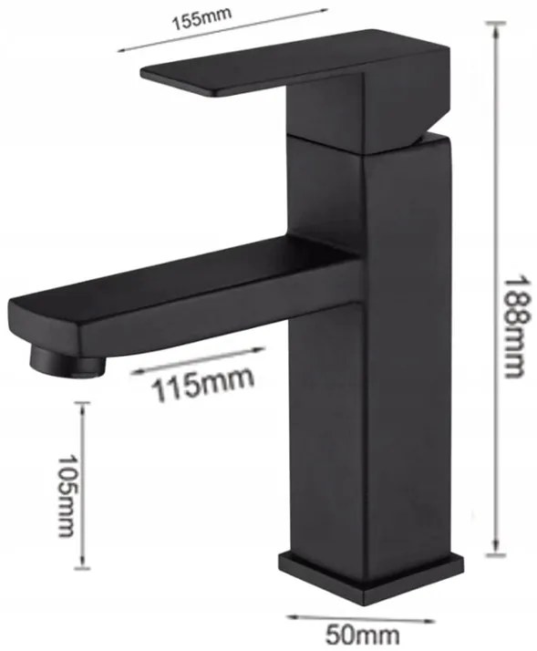 Umývadlová batéria MEXEN EMMA - čierna - nízka, 71900-70