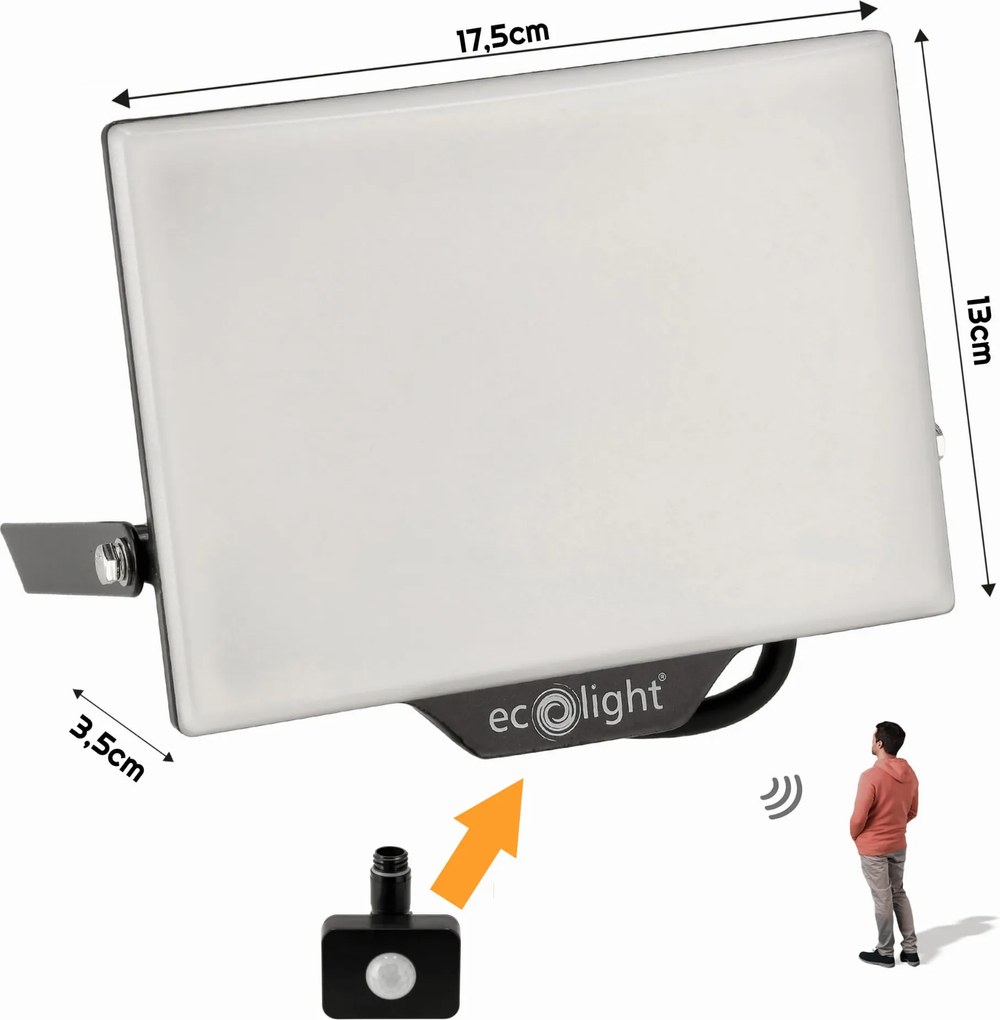 ECOLIGHT LED reflektor 50W 2v1 - studená biela