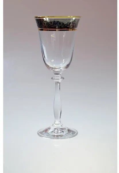 BOHEMIA ANGELA ZLATO-PLATINOVÝ POHÁR 185 ML SADA 6 KS