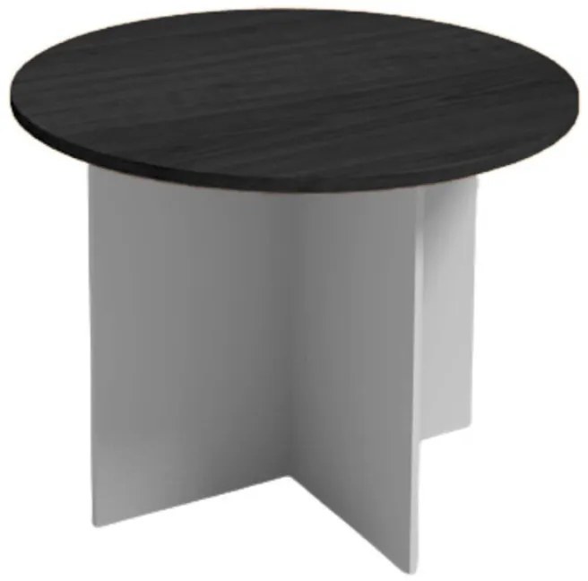Rokovací stôl s guľatou doskou PRIMO GRAY, priemer 100 cm, sivá/wenge