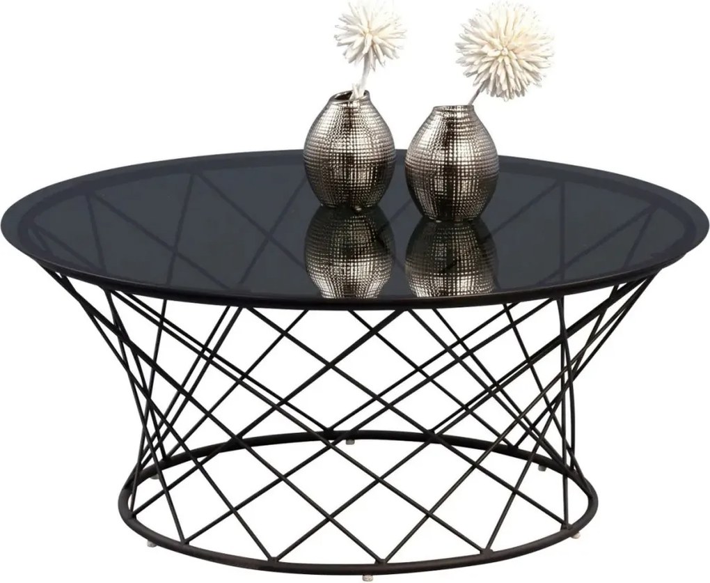 Okrúhly konferenčný stolík Noa 80 cm, čierny/sivý