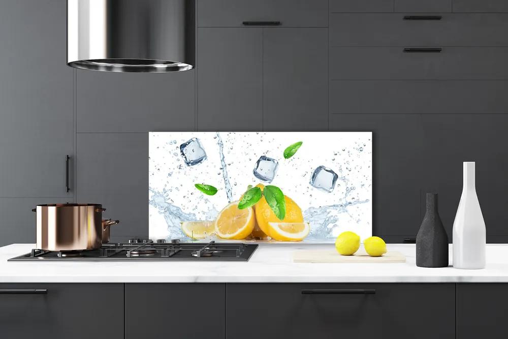 Nástenný panel  Citrón kostka ľadu kuchyňa 125x50 cm