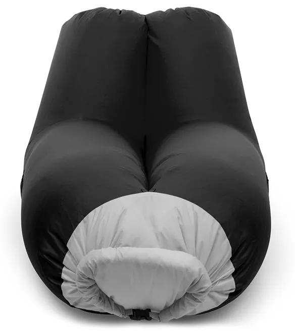 Airlounge, nafukovacia sedačka, 90 x 80 x 150 cm, ruksak, prateľná, polyester, čierna