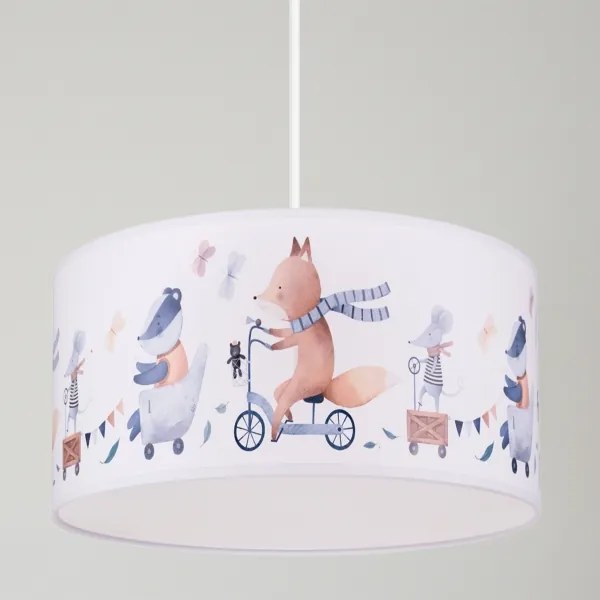 Brilagi - LED Detský luster na lanku BOBO 1xE27/60W/230V pr. 35 cm biela/zvieratká