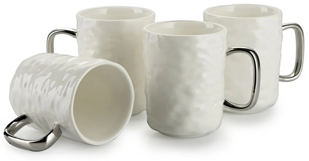 Čajový/kávový set Selena Silver White