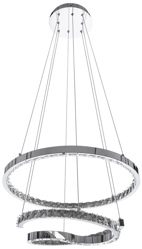 Toolight Toolight, LED závesné krištáľové svietidlo s diaľkovým ovládaním APP773-2CP, chrómová, OSW-05024