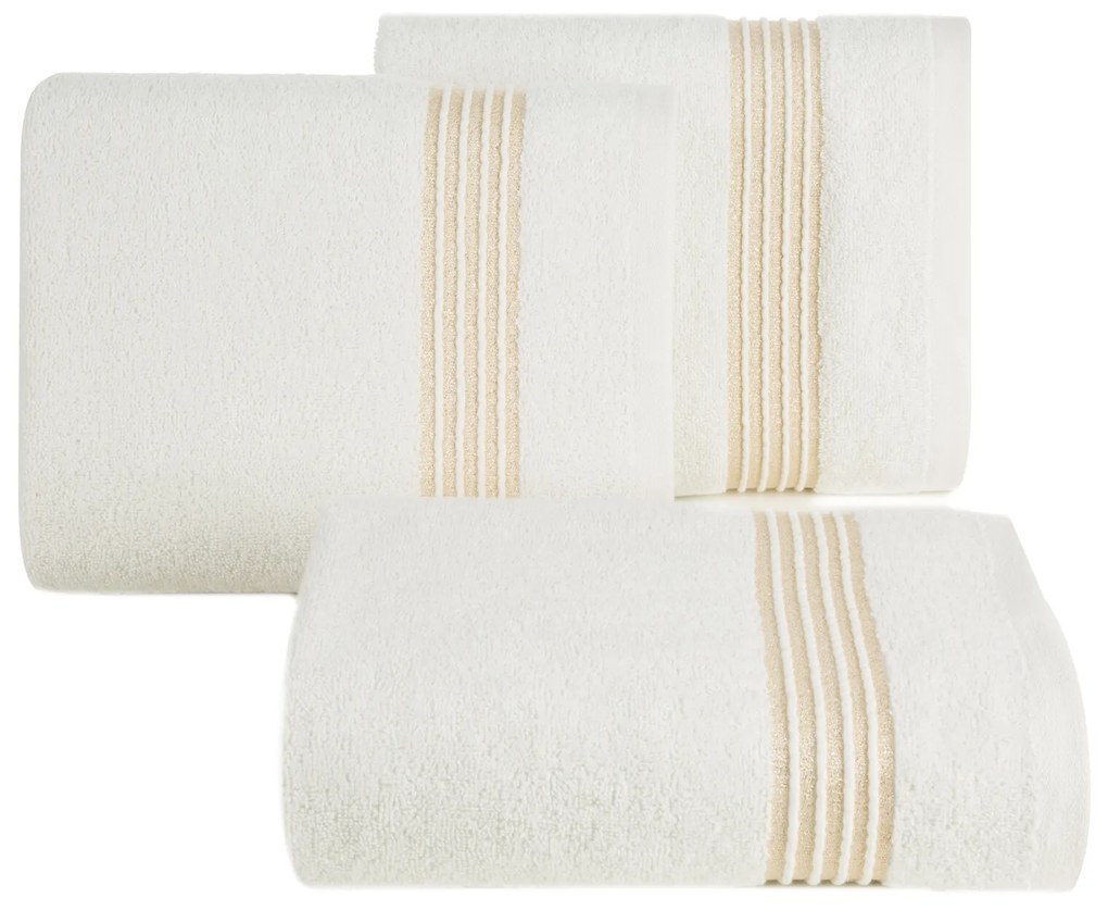 BAVLNENÝ UTERÁK LILA 30X50 CM KRÉMOVÁ