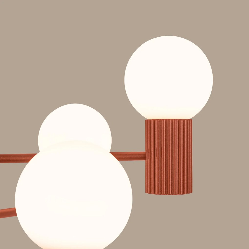 Luster Halo, 6x biele sklenené tienidlo, ro