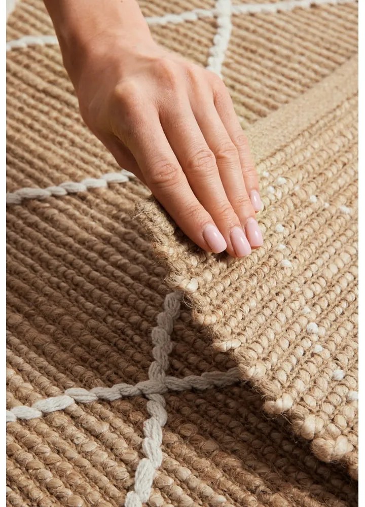 Ručne tkaný jutový behúň v prírodnej farbe 80x200 cm Kunu – Hanse Home