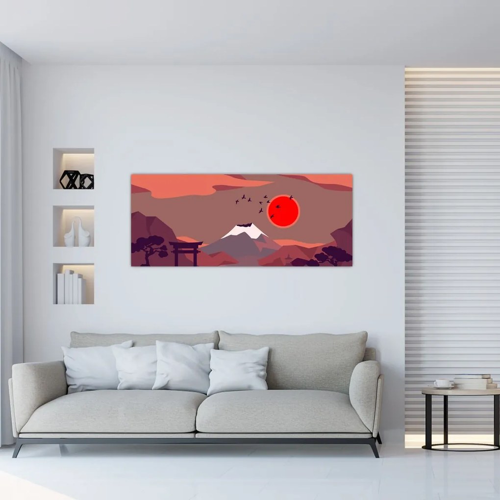 Obraz - Hory Fudži (120x50 cm)