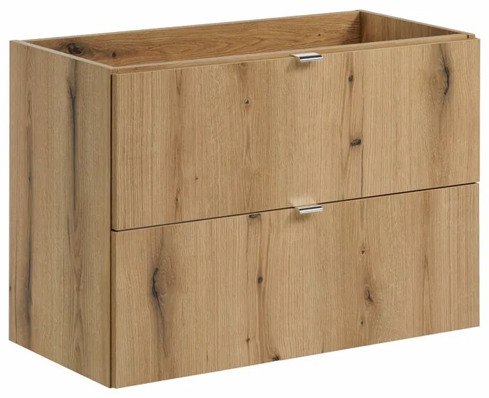 Závěsná skříňka pod umyvadlo Nova Oak I s deskou 80 cm černá/dub coast evoke