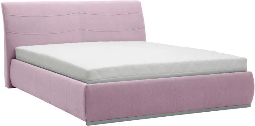 Svetloružová dvojlôžková posteľ Mazzini Beds Luna, 140 × 200 cm