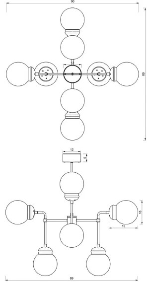 Luster HYDRO 8xE27/60W/230V