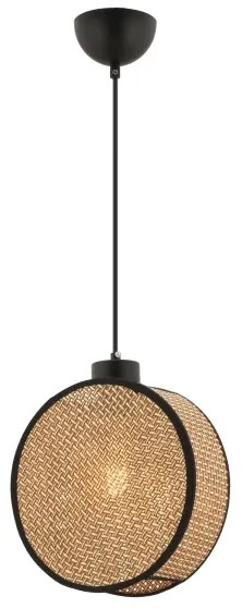 Luster na lanku DRUM 1xE27/60W/230V hnedá/čierna