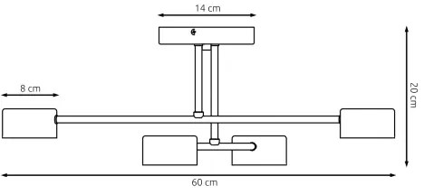 Prisadený luster HALO 4xGX53/10W/230V biela