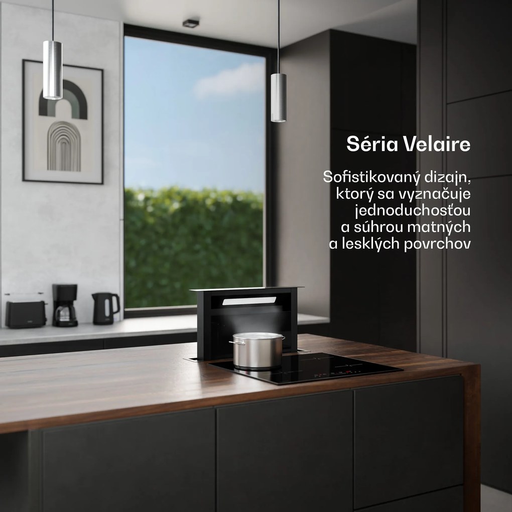 Klarstein Velaire Downdraft-System, Elegantný, minimalistický, výkonný, Energetická trieda A++, 853 m³/h, 60 cm