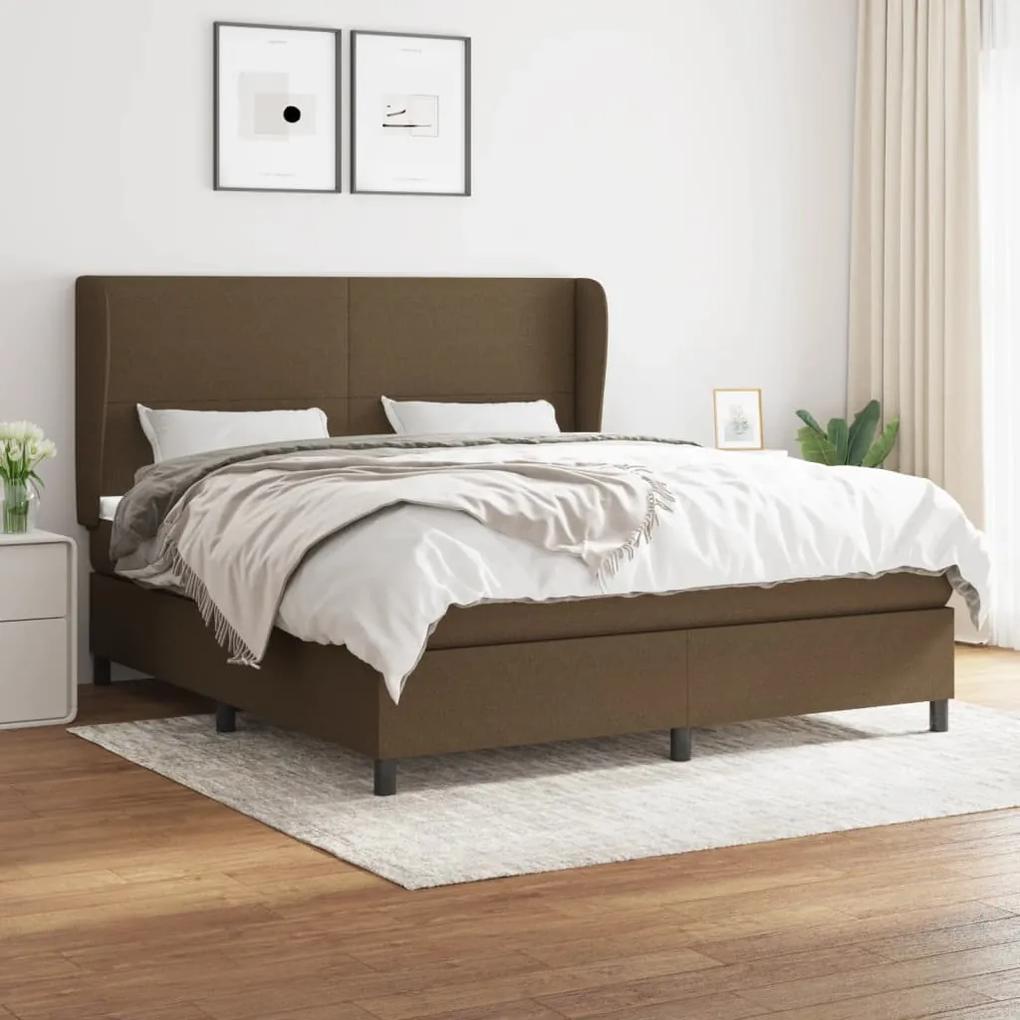 Boxspring posteľ s matracom tmavohnedá 180x200 cm látka 3127824