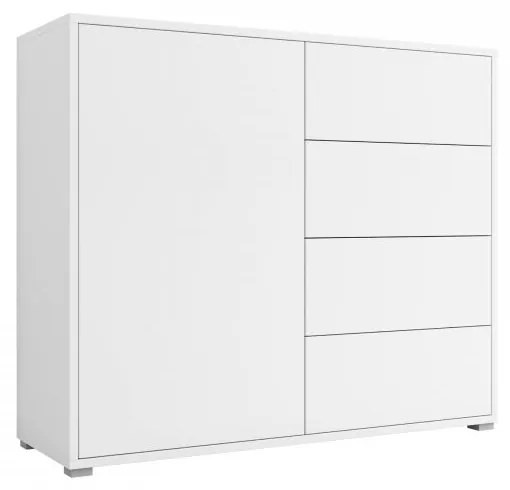 Komoda so zásuvkami Alekto k1D4SZ AK01, Farby: biela