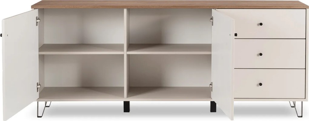 Vintino Komoda CELIA – 183 cm, kašmír/dub Castello