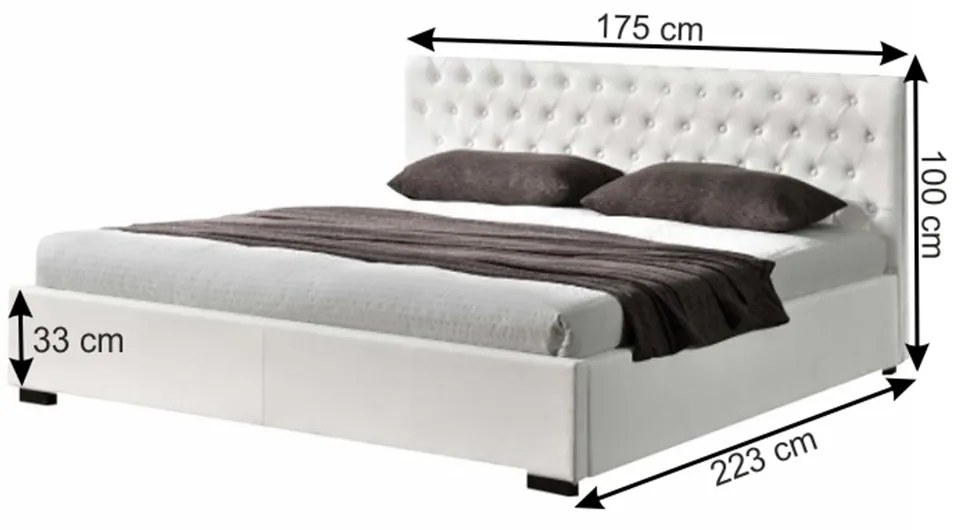 Tempo Kondela Posteľ s úložným priestorom, biela, 160x200, DORLEN 2 NEW