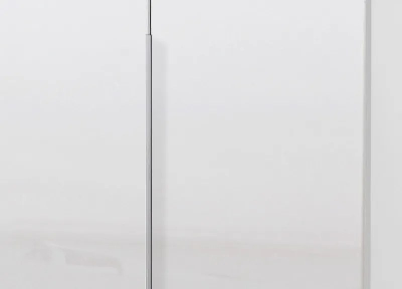 Šatníková skriňa New York D, 90 cm, biela / biely lesk