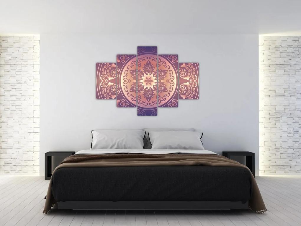 Obraz - Mandala na fialovom gradiente (150x105 cm)