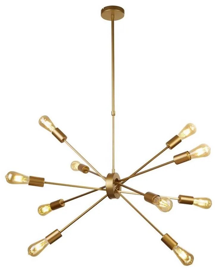 Searchlight 29010-10GO - Luster na tyči ALPHA 10xE27/60W/230v zlatá