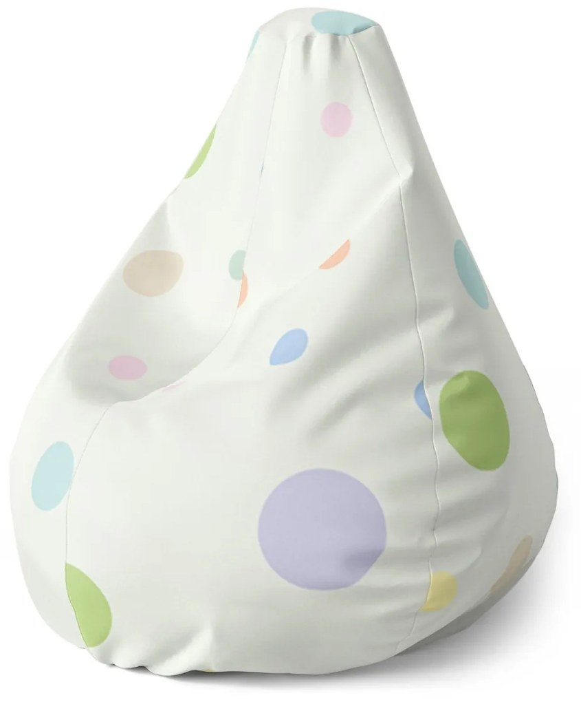 Sablio Sedací vak Pear Trojfarebné bodky - 70 x 95 x 15 cm
