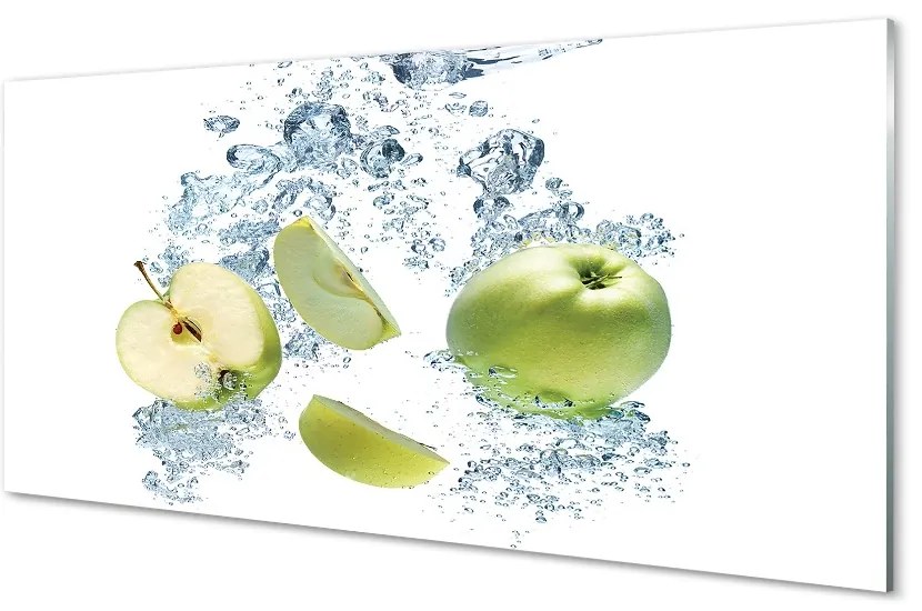 Obraz na skle Voda jablko nakrájaný 140x70 cm