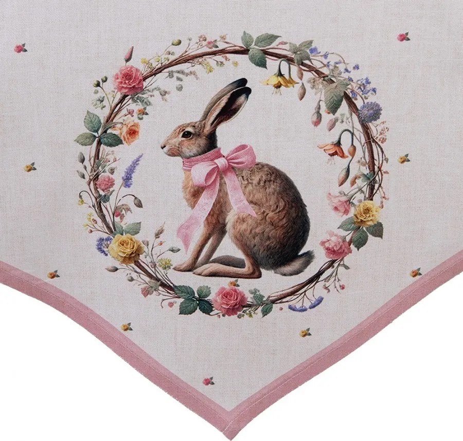 Behúň na stôl zajac s kvetmi Easter Whispers Collection - 50*160 cm
