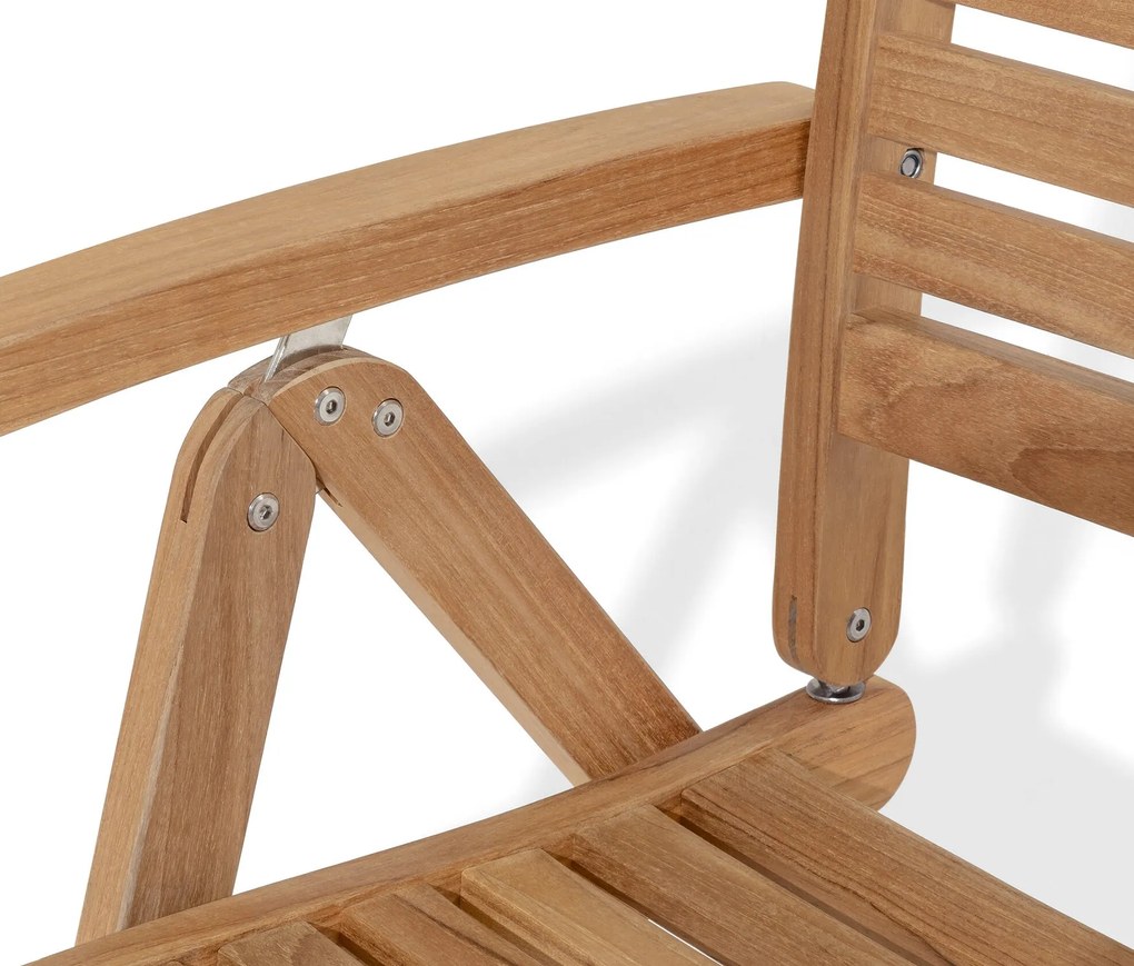 Stolička z tíkového dreva s vysokým nastaviteľným operadlom