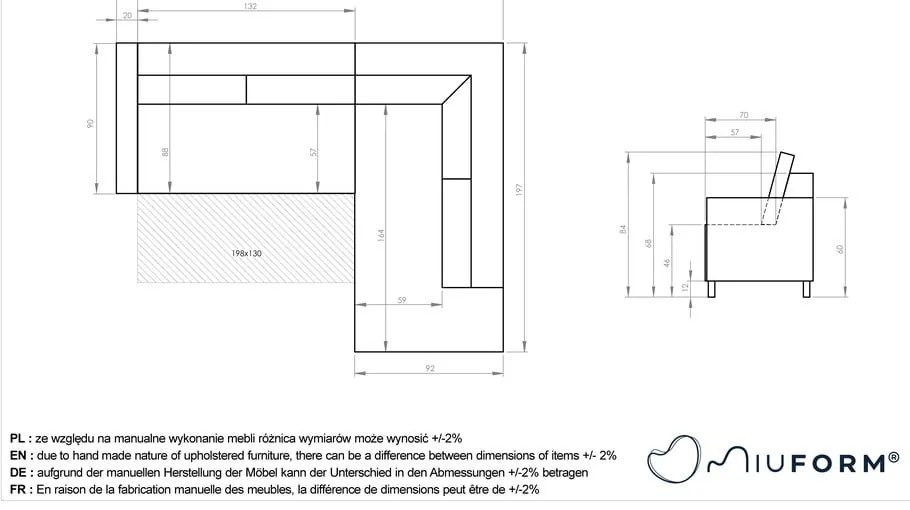 Tmavozelená menčestrová rozkladacia rohová pohovka (pravý roh) Lofty Lilly – Miuform