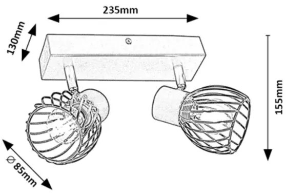Rabalux 73002 - Bodové svietidlo ABERAMA 2xE14/10W/230V