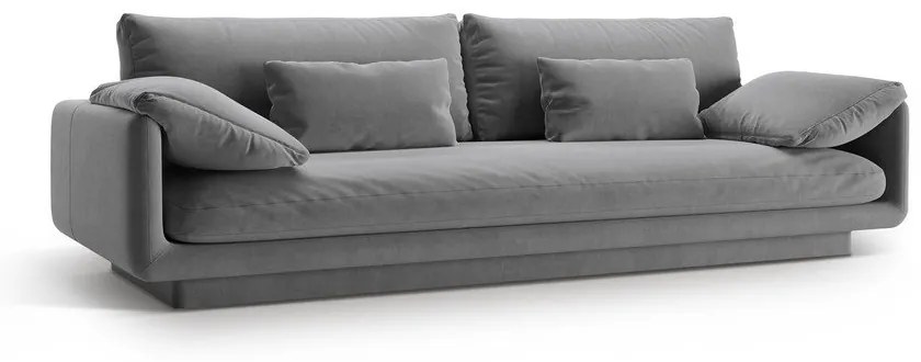 Svetlosivá zamatová pohovka 250 cm Torino – Micadoni