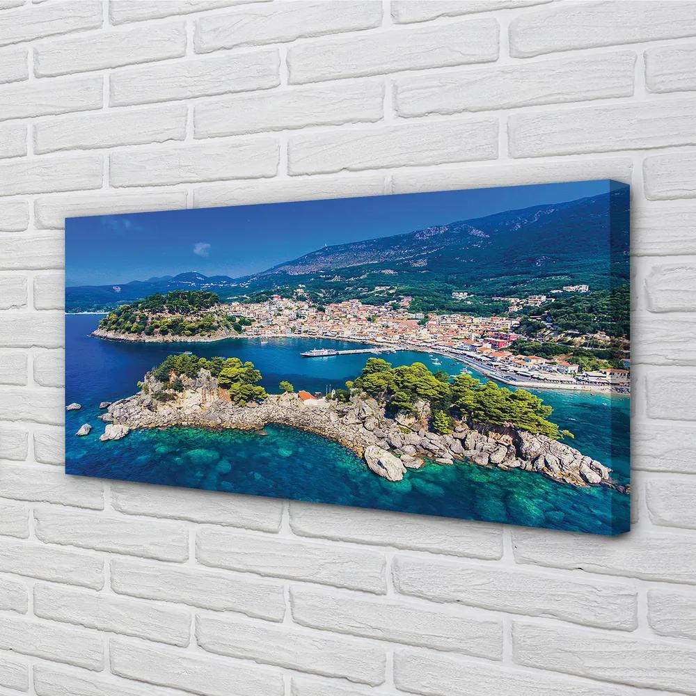 Obraz na plátne Grécko Panorama more mesto 100x50 cm