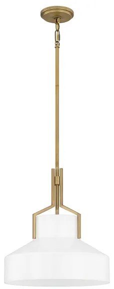 Quoizel QZ-BRECKEN-2P-AB-OPAL - Luster na tyči BRECKEN 2xE27/60W/230V zlatý/biely