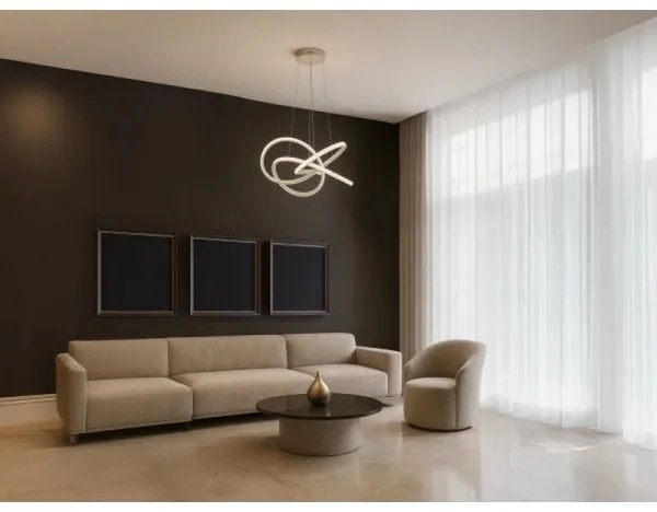 Stmievateľný LED luster na lane, 95 W, 230 V, 3000–6500 K, Ø 57 cm + diaľkový ovládač