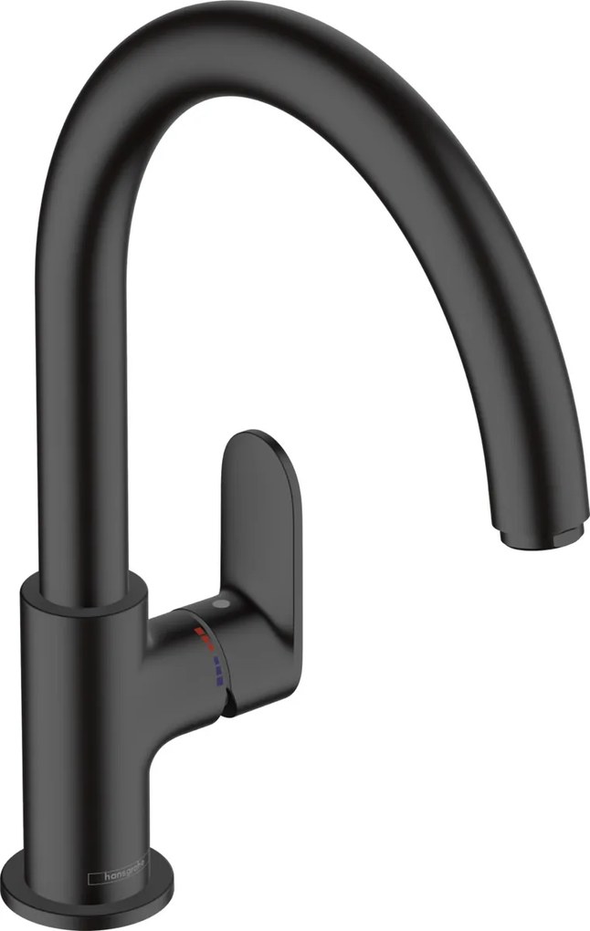 Hansgrohe Vernis Blend M35, kuchynská páková batéria 210 s otočným výtokom, čierna matná, HAN-71870670