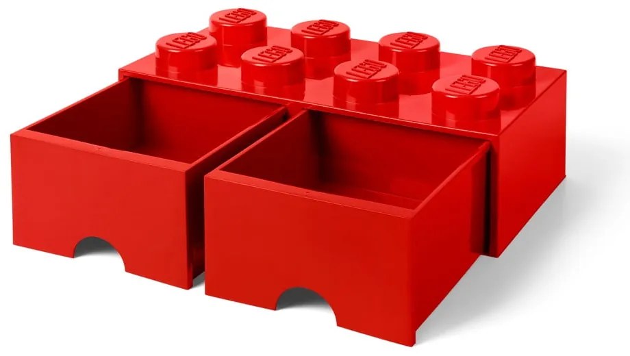 Červený úložný box s dvoma zásuvkami LEGO®