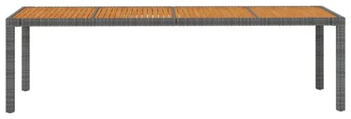 vidaXL Záhradný stôl čierny 250x100x75 cm polyratan-