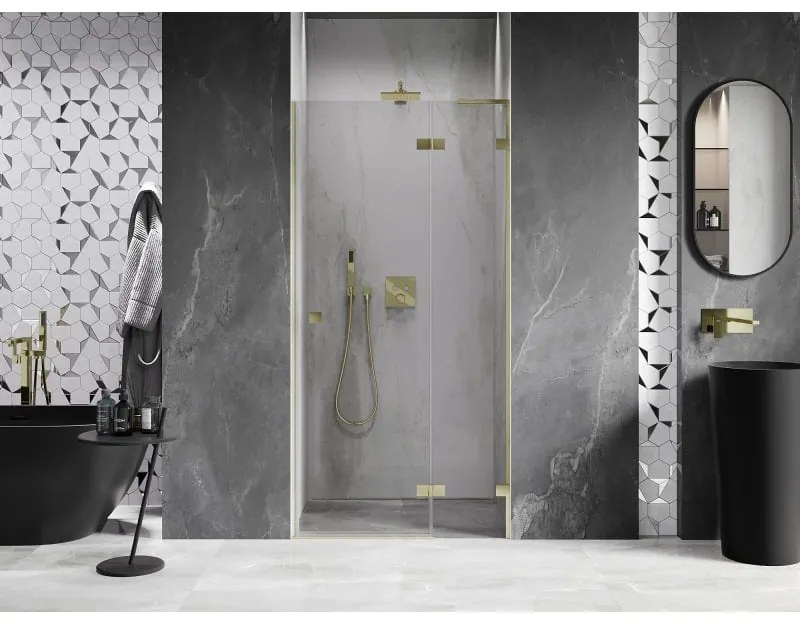 Mexen, Mexen Lunar L sprchové dvere pravé 120 cm, transparentné, brúsené zlaté - 834L-120-000-55-00-P