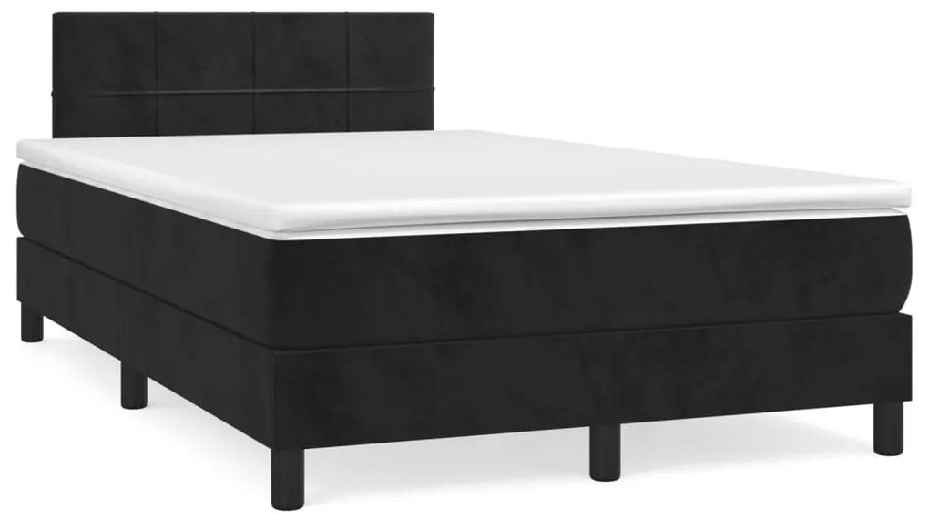 Boxspring posteľ s matracom čierna 120x190 cm zamat 3269839
