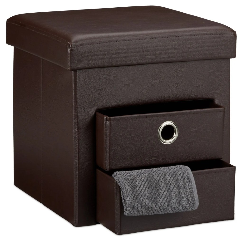 Taburetka s úložným priestorom RD20367, hnedá