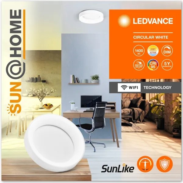 Ledvance-LED Stmievateľné stropné svietidlo SUN@HOME CIRCULAR LED/18,5W/230V Wi-Fi