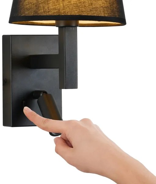 Brilagi - LED Nástenná lampa DEYA 1xE14/40W/230V + LED/3W čierna