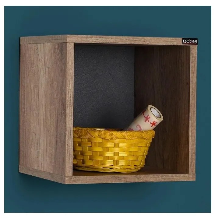 Nástenná polica 33x33 cm hnedá