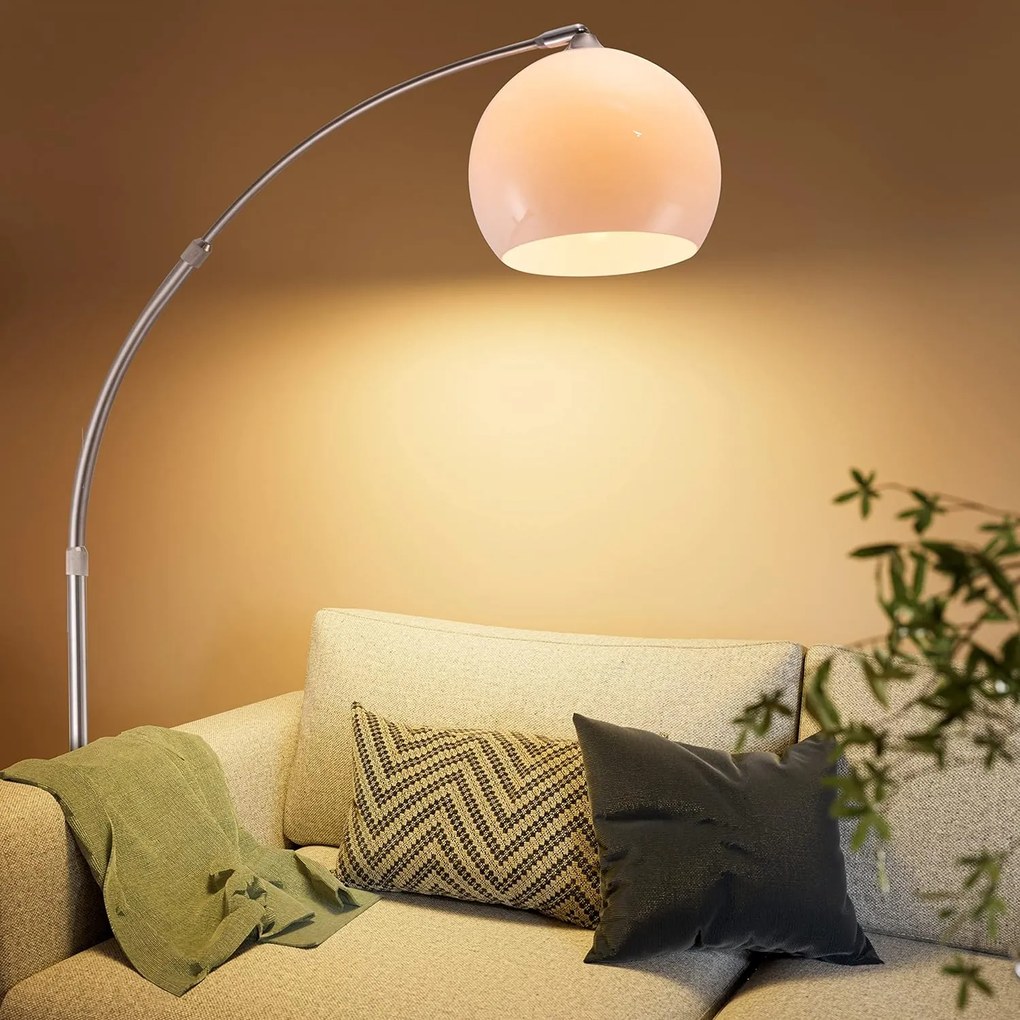 InternetovaZahrada Dizajnová oblúková stojanová lampa s mramorovou základňou - nastaviteľná 190 - 200 cm