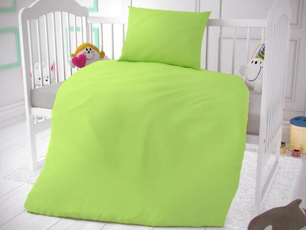 Kvalitex Bavlnené obliečky do detskej postieľky svetlo zelené Bavlna, 90x135, 45x60 cm