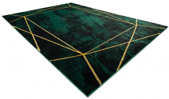 Koberec EMERALD exkluzívny 1022 glamour, styl geometrický, marmur  fľaškovo zelený / zlatý