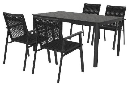 Livarno home Záhradný stôl Miami + Záhradná stolička Miami, 4 kusy  (800008477)
